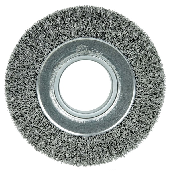 Weiler 6" Medium Face Crimped Wire Wheel .014" Steel Fill 2" Arbor Hole 6080 - main